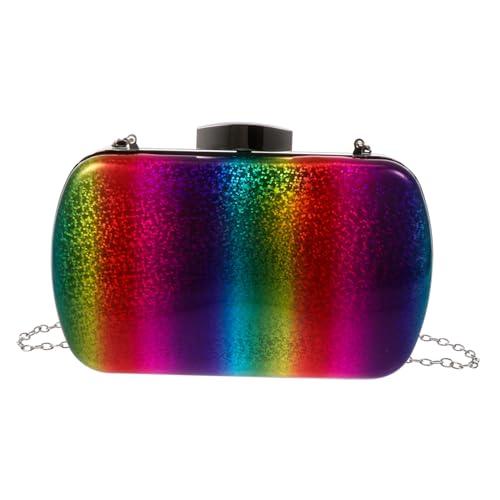 Healvian Gradient PU Abendtasche Damen Clutch Bag Rainbow Color Handtasche Banquet Bag Elegant und Vielseitig für Party Hochzeit von Healvian