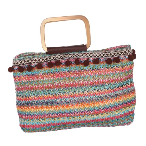 Healvian Große Bunte Strohtasche mit Modischem Webdesign Leichter Tragbarer Handtasche mit Viel Stauraum für Strand Reisen und Alltag für Damen und Vielseitige Nutzung Healvian Große Bunte Strohtasche mit Modischem Webdesign Leichter Tragbarer Handtasche mit Viel Stauraum für Strand Reisen und Alltag für Damen und Vielseitige Nutzung von Healvian