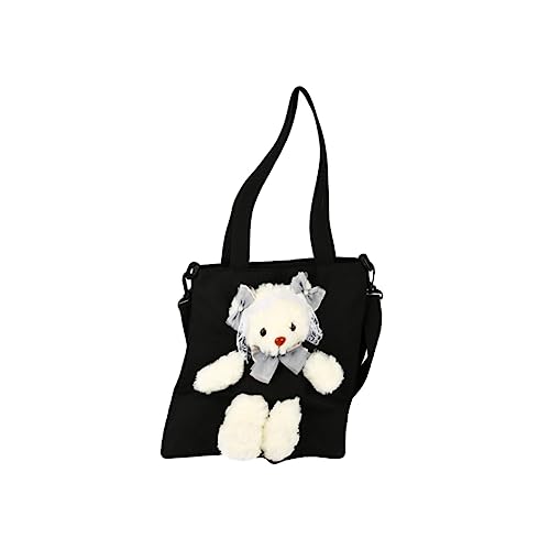 Healvian Canvas Umhängetasche Mit Großer Kapazität Tote Bag Aus Canvas Und Puppentasche Als Handtasche Robustes Design Für Lagerung Von Kleinkram Passt Zu Vielfältigen Kleidungsstilen von Healvian