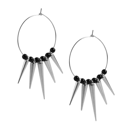 Healvian Große Creolen Ohrringe Damen Punk Stil Rivet Design Leichtes Legierungs Material Trendige Statement Accessoires für Partys Konzert Geschenkidee von Healvian