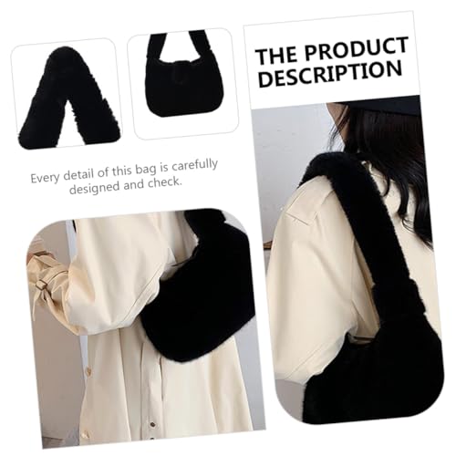Healvian Große Damen Umhängetasche Plüsch Handtasche Flauschig Fellig Freizeit Tasche für Outdoor Alltag Shopping Reise von Healvian
