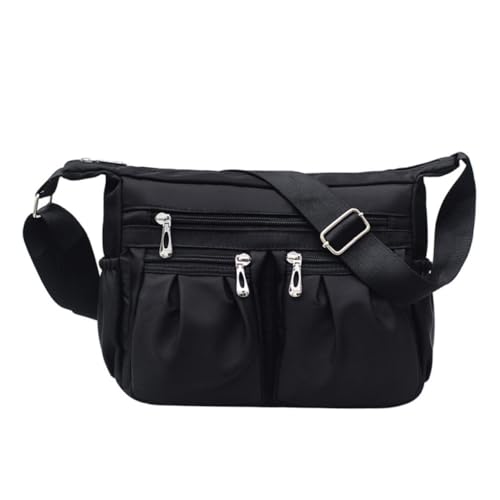 Healvian Große Damen Umhängetasche mit Multi Taschen Verstellbarem Schultergurt Vielseitig für Arbeit Reisen und Alltag Modische Schwarze Crossbody Tasche mit Viel Stauraum von Healvian