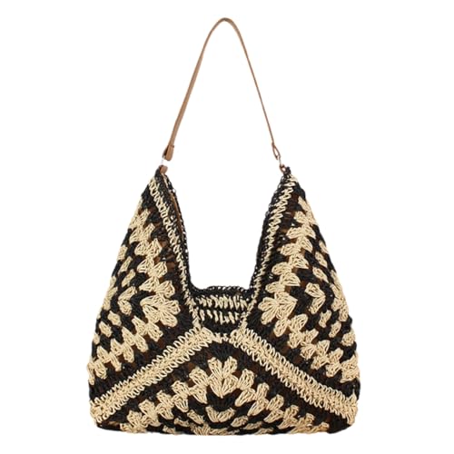 Healvian Gewebte Umhängetasche Für Damen Mit Großem Fassungsvermögen Für Urlaub Arbeit Und Täglichen Gebrauch Aus Robustem Papierseilgewebe Modisches Design Mit Filigranen Webdetails von Healvian