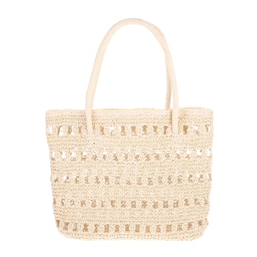 Healvian Große Geflochtene Strandtasche Damen Leichtes Material Handgefertigt Atmungsaktiv Modisch Vielseitige Umhängetasche für Urlaub Reisen Alltag von Healvian