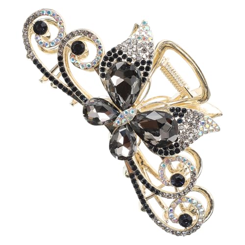 Healvian Große Haarklammer mit Schleife und Funkelnden Strasssteinen Sicherer Halt Rutschfest Modischer Haarschmuck für Damen und Mädchen Geeignet für Dickes und Langes Haar von Healvian