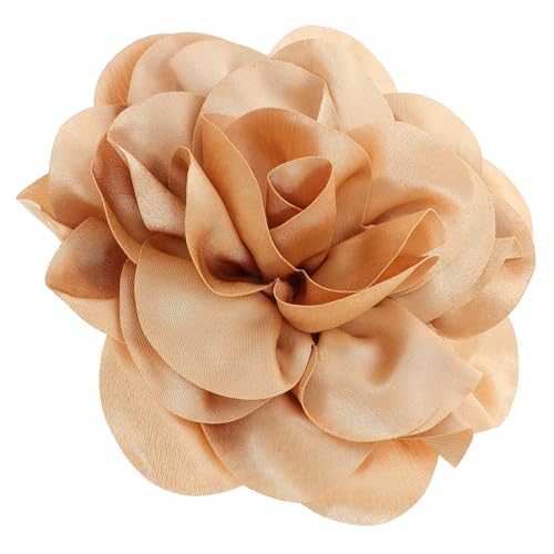 Healvian Große Handgefertigte Blumenbrosche Stoff für Damen Rosennadel Erdtönen Vielseitiges Accessoire für Kleidung Schals und Hüte für Valentinstag und Besondere Anlässe von Healvian