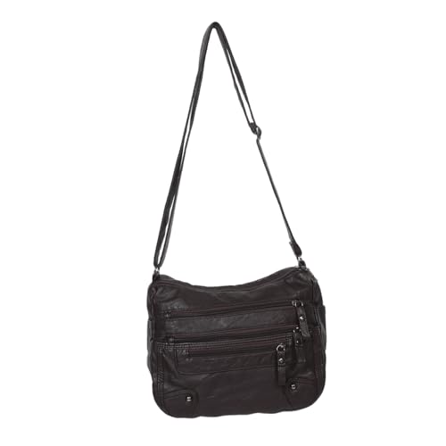 Healvian Große Kapazität Schultertasche Damen PU Kunstleder Crossbody Handtasche mit Doppeltem Fach und Organizer Modische Umhängetasche für Arbeit Shopping und Reise Weiches Material von Healvian