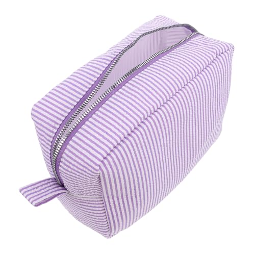Healvian Große Kosmetiktasche Damen Tragbar Streifen Design Leicht Zu Reinigen Multifunktional Reise Kulturbeutel Organizer Für Make up Und Toilettenartikel von Healvian
