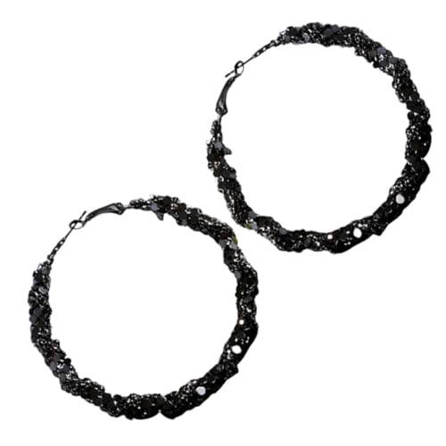 Healvian Große Schwarze Creolen Damen Ohrringe aus Metall Geometrische Leichte Statement Hoops Modischer Schmuck für Frauen Vielseitig Kombinierbar Auffälliges Design Healvian Große Schwarze Creolen Damen Ohrringe aus Metall Geometrische Leichte Statement Hoops Modischer Schmuck für Frauen Vielseitig Kombinierbar Auffälliges Design von Healvian