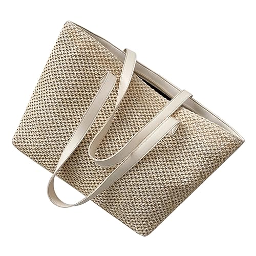 Healvian Große Strandtasche Damen Schultertasche Geflochtene Umhängetasche aus Hautfreundlichem Stroh Leicht und Vielseitig für Sommer Urlaub Alltag von Healvian
