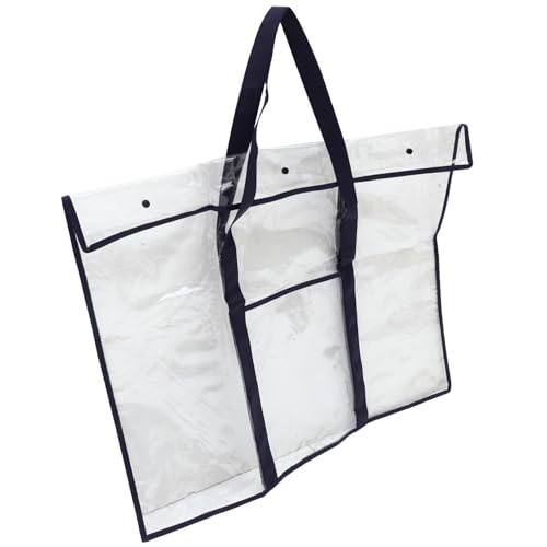 Healvian Große Transparente PVC Dokumententasche mit Handgriff Praktische Aufbewahrungstasche für Zeichnungen und Kunstbedarf Tragbare Organizer Tasche für Unterwegs und Reisen von Healvian