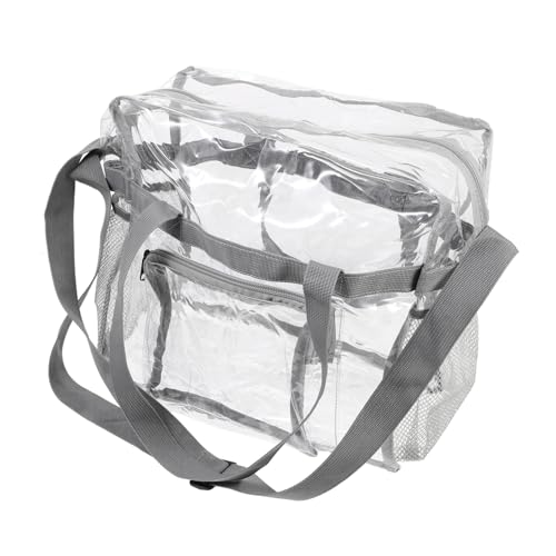 Healvian Große Transparente Umhängetasche Damen PVC Reise Strandtasche Verstellbar Crossbody Outdoor Beach Bag Wasserabweisend Leicht für Business und Freizeit von Healvian