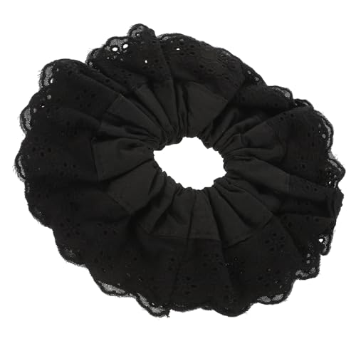 Healvian Großer Doppellagiger Spitzen Haargummi Elastischer Französischer Haarschmuck mit Zartem Blumenmuster Modischer Haarknotenhalter für Mädchen und Damen Geeignet für Party Hochzeit von Healvian