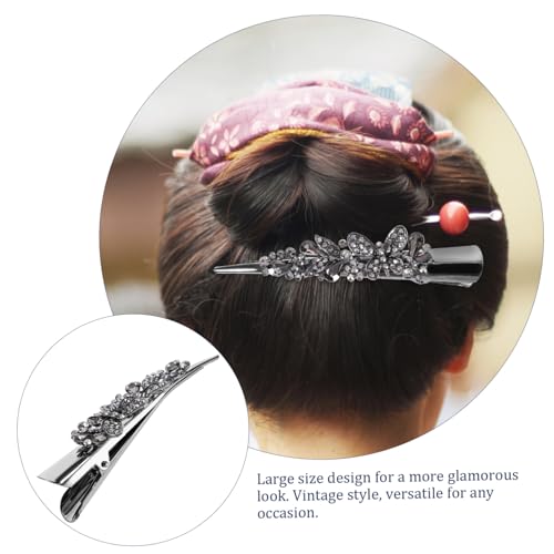 Healvian Großer Vintage Haarklammer Damen Haarschmuck mit Funkelnden Strasssteinen Robustes Rutschfestes Styling Tool für Party Hochzeit Alltag Leichter Retro Haarklammer für von Healvian