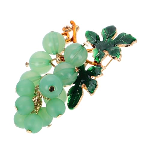 Healvian Grüne Trauben Brosche Pin mit Strass Perlenblatt Damen Anstecknadel für Pullover Schal Hut und Rucksack Vielseitiger Schmuck für Weihnachten und Festliche Outfits von Healvian