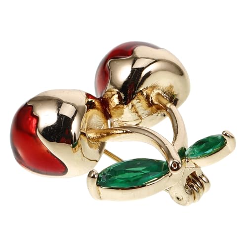 Healvian Grüne Zirkonia Kirsche Brosche Pin Damen Modisches Anstecknadel Schmuck für Kleidung Pullover Taschen Vielseitiges Elegantes Accessoire für Party Geburtstag und Alltag von Healvian