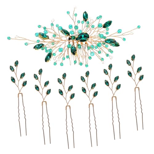 Healvian Grüner Strass Haarkamm Teiliges Französische Haarnadeln Vintage Haarforken für Hochsteckfrisuren Damen Haarschmuck Braut Schmuck für Hochzeitsgäste und Festliche Anlässe Healvian Grüner Strass Haarkamm Teiliges Französische Haarnadeln Vintage Haarforken für Hochsteckfrisuren Damen Haarschmuck Braut Schmuck für Hochzeitsgäste und Festliche Anlässe von Healvian