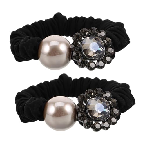 Healvian 2 Stück Glitzernde Strass Haargummis Für Damen Glitzer Haarseile Dekorative Haarschmuck Für Mädchen Elastische Pferdeschwanzhalter Haardekoration von Healvian