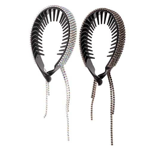 Healvian Schickes Set Mit Strass-dutthaltern Glitzernde Pferdeschwanz-clips Für Frauen Haar-dutt-clips Für Den Alltag Und Besondere Anlässe von Healvian