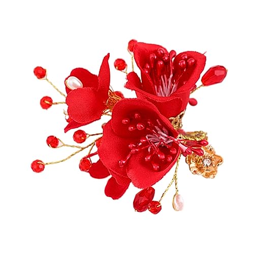 Healvian Roter Blumen-haarclip Für Frauen Handgemachter Haarschmuck Für Hochzeiten Und Partys Elegantes Accessoire Für Bräute Und Blumenmädchen von Healvian