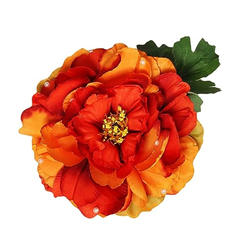Healvian Übertrieben Große Pfingstrose Kunstblume Haarspange Accessoire Für Damen Party Bühne von Healvian
