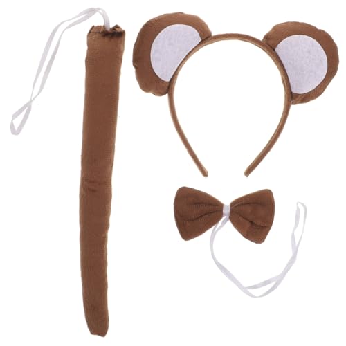 Healvian 3stücke Teiliges Set Cartoon Affenkostüm Für Junge Mädchen Haarband Fliege Und Für Kostümpartys Halloween Und Theateraufführungen Aus Sicherem Baumwollmaterial Gefertigt von Healvian