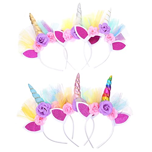 Healvian 6stücke Teiliges Niedlicher Cartoon-haarreifen Für Mädchen Bunte Einhorn-haarbänder Festliche Kopfbedeckung Für Kindergeburtstage Und Partys Für Kreative Feiern Und von Healvian