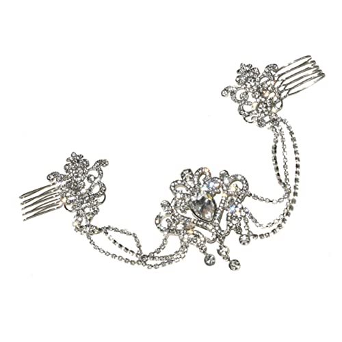 Healvian Braut Haarschmuck Mit Glitzerstein-kette Eleganter Haarkamm Für Hochzeiten Romantische Haardekoration Handgefertigt Wiederverwendbar Für Braut Und Brautjungfer von Healvian