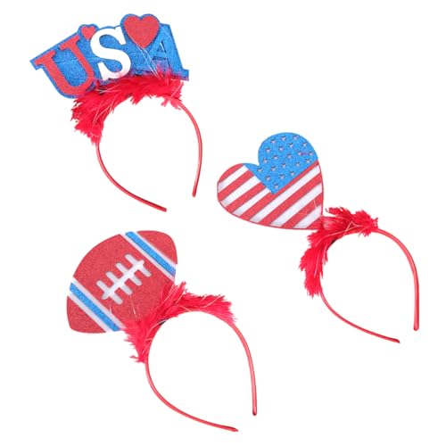 Healvian Haarschmuck Zum Amerikanischen Unabhängigkeitstag Stirnband Im Cartoon-stil 3-teiliges Set Für Partys von Healvian