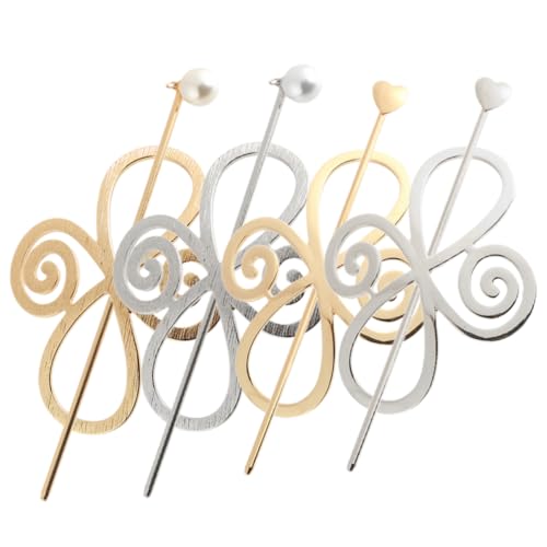 Healvian 4sätze Haarstäbchen Für Haarknoten Haarnadel Für Dutt Haarknotenstift Aus Haarspangenstift Für Langes Haar Haarstyling-tool Für Frauen Pferdeschwanzhalterstift Haarspange von Healvian