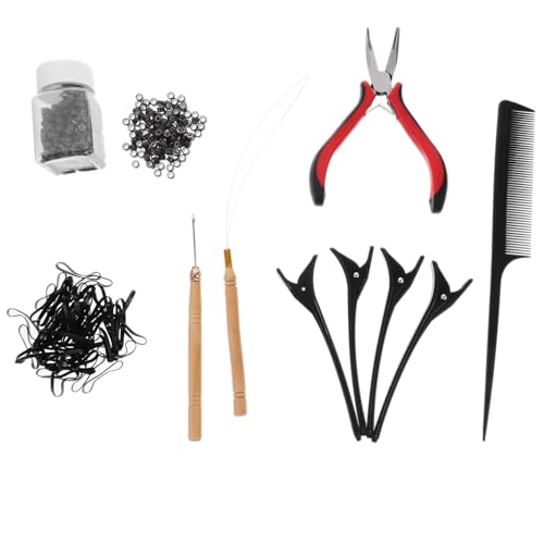 Healvian Haarverlängerung Tip Perlen Haarverlängerungswerkzeugen Häkelnadeln Für Haare Haar Einfädler Werkzeug Und Haarstyling-werkzeug Für Professionelles Und Diy Haarstyling von Healvian