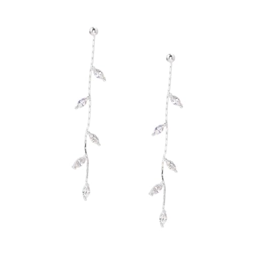 Healvian Hängende Quastenohrringe mit Funkelnden Strass Blattanhängern Leichte Dangle Ohrringe im Retro Boho Stil Vergoldet für Damen Geburtstage Alltag und Besondere Anlässe von Healvian