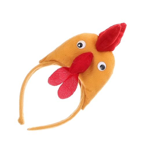 Healvian Hahn Stirnband Hahn Stirnbänder Hühnerkostüm Hahn-Stirnband Hahn Hut Hähnchen Kostüm Haarband Foto Requisiten Geburtstag Hahn-Kopfschmuck Tierstirnband Stoff Brown von Healvian