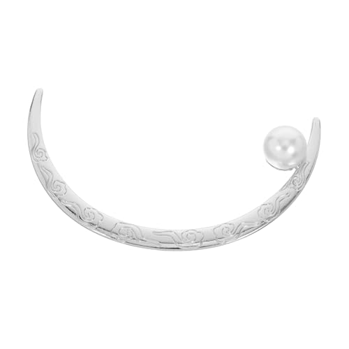 Healvian Halbmond Haarnadel für Damen Chinesischer Haarstab mit Perlen Gebogene Mondsichel Haargabel für Dutt Langlebiges Metall Vielseitiges Styling Zubehör für Alltag Hochzeit und Party von Healvian