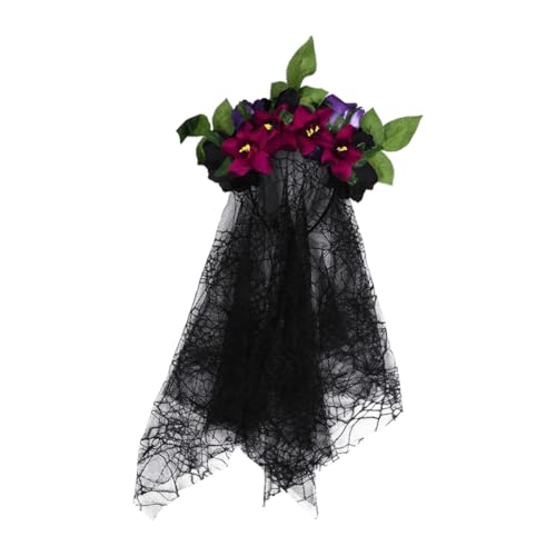 Healvian Halloween Cosplay Haarreif Mit Langem Schleier Und Rosen-design Für Kostümpartys Festivals Und Besondere Anlässe Accessoire Für Damen Healvian Halloween Cosplay Haarreif Mit Langem Schleier Und Rosen-design Für Kostümpartys Festivals Und Besondere Anlässe Accessoire Für Damen von Healvian