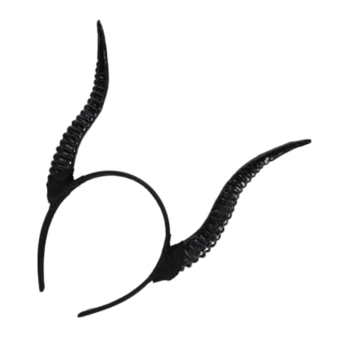 Healvian Halloween Haarreif Hörner Stirnband Leicht Langlebig Cosplay Accessoire für Damen Jugendliche Party Dekoration Foto Requisite Einheitsgröße Schwarz von Healvian
