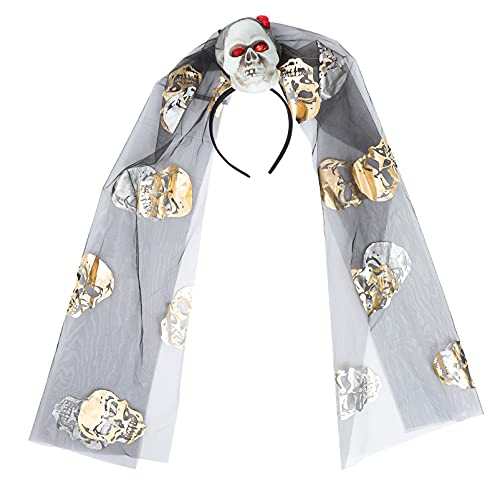 Healvian Halloween Headdress Mit Mesh-veil Und Schädel- Für Cosplay Und Kostümpartys Für Beeindruckendes Erscheinungsbild Bei Festen von Healvian