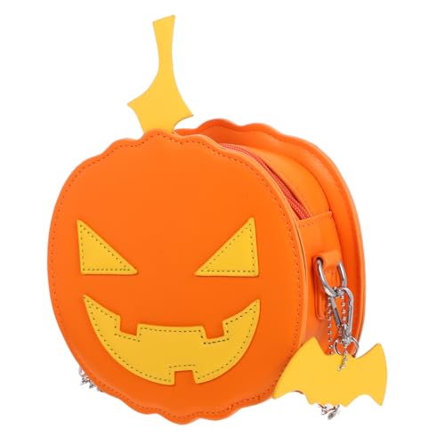Healvian Pumpkin-shoulderbag Für Damen Halloween-party-accessoire Kürbisform Umhängetasche Mit Gliederkette Leicht Und Geräumig Aus Pu-material Und Polyesterfutter von Healvian