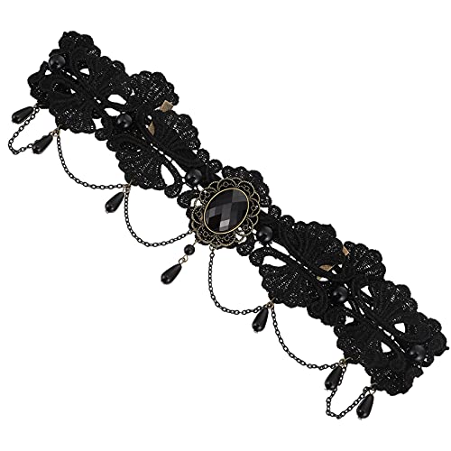 Healvian Halloween Perlen Und -stirnband Mit Spitze Für Cosplay Kopfstück Für Partys Freizeitparks Und Dunkle Outfits Einzigartiger Kopfschmuck Für Damen Und Mädchen von Healvian