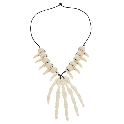 Healvian Halloween Resin Knochen Halskette Damen Herren Skull Anhänger Langlebig Leichtes Design für Party Cosplay und Tägliches Tragen Einzigartiges Skelett Schmuckaccessoire von Healvian
