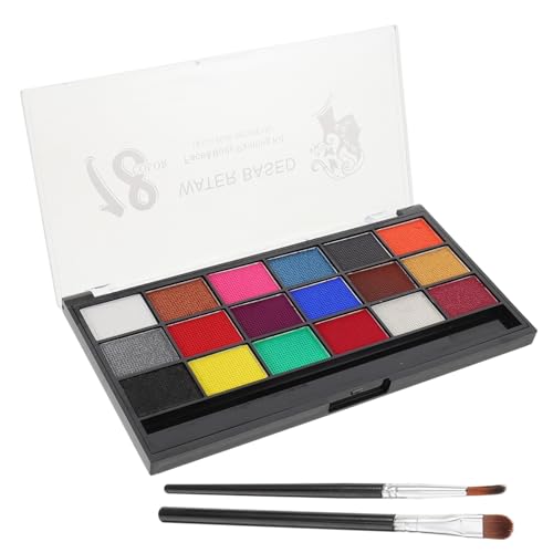 Healvian Halloween-gesichtsfarben-set 18 Farben Wasseraktivierbare Gesichts-aquarellfarbe Gesichts-make-up-pigment Party-farbe Festival-make-up-gesichts-set von Healvian