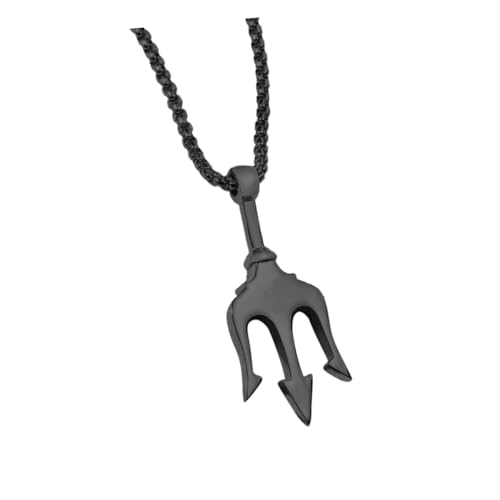 Healvian Halskette Herren Trident Anhänger Schwarz Kreativer Modeschmuck Unisex für Alltag Party Healvian Halskette Herren Trident Anhänger Schwarz Kreativer Modeschmuck Unisex für Alltag Party von Healvian