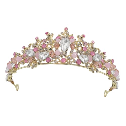 Healvian Handgefertigte Brautkrone Rosa Haarschmuck Damen Hochzeit Accessoires für Festliche Anlässe und Partys Healvian Handgefertigte Brautkrone Rosa Haarschmuck Damen Hochzeit Accessoires für Festliche Anlässe und Partys von Healvian