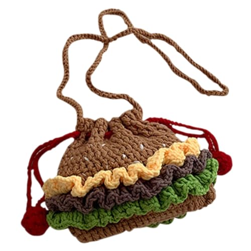 Healvian Handgefertigte Crossbody Bag Damen mit Kordelzug Robuste Umhängetasche für Alltag Shopping Reisen Stilvolle Schultertasche Mittelgroß für Handy Geldbörse Lippenstift von Healvian