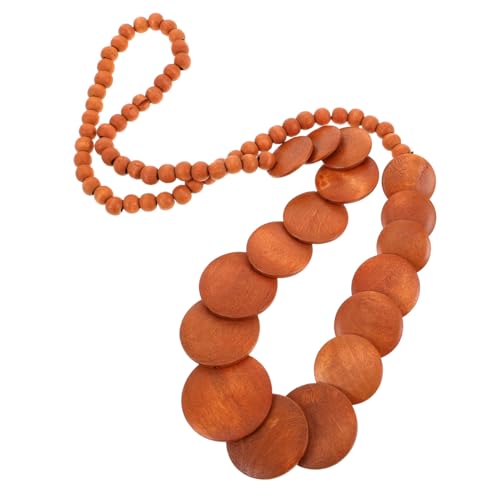 Healvian Perlenkette Mit Vintage-anhängern Für Frauen Naturholzperlen Halskette Ästhetischer Schmuck Rustikales Design Leicht Und Langlebig Für Alltag Und Veranstaltungen von Healvian
