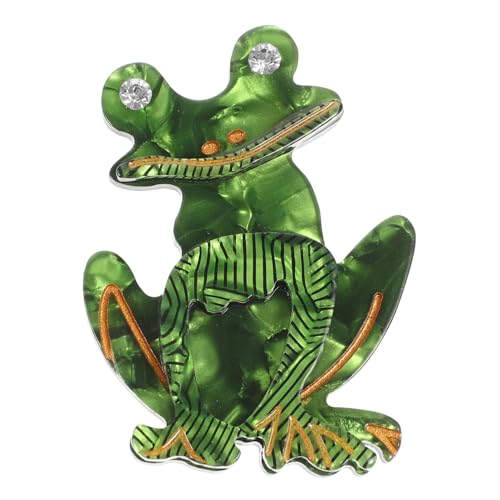 Healvian Handgefertigte Frosch Brosche Cartoon Tier Reverspin aus Zinklegierung Dekorative Anstecknadel für Strickjacke Mantel Bluse Modisches Accessoire für Kleidung von Healvian