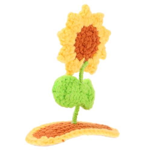 Healvian Handgefertigte Gehäkelte Sonnenblume Haarspange aus Wolle und Dreidimensionales Design Dekorativer Haarschmuck für Frauen und Mädchen Geeignet für Alltag und Festtage von Healvian