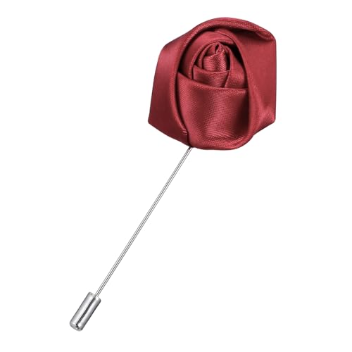 Healvian Handgefertigte Herren Blumenbrosche Reversnadel Rot Legierung für Anzug Krawatte Jacke Party und Hochzeit Vielseitiger Anstecker und Krawattenpin von Healvian