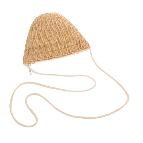 Healvian Handgefertigte Kleine Strohtasche Süße Gelbe Geldbörse aus Robustem Wicker Baumwolle Multifunktional für Strand Party Alltag für Mädchen Jungen von Healvian