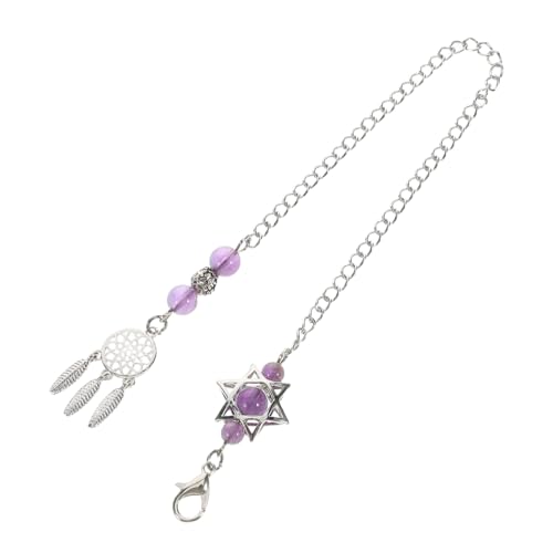 Healvian Handgefertigte Kristallkette mit Amethyst Glücksanhänger für Auto Rückspiegel Herren Halskette Einzigartiger DIY Schmuck für Persönliche Healvian Handgefertigte Kristallkette mit Amethyst Glücksanhänger für Auto Rückspiegel Herren Halskette Einzigartiger DIY Schmuck für Persönliche von Healvian